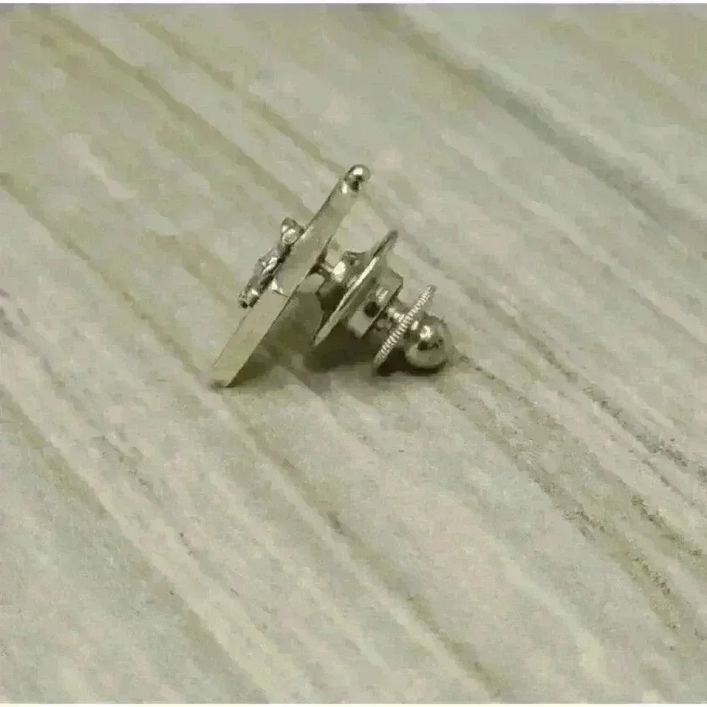 Tiffany & Co Vintage 14kt White Gold Navy Flag Lapel Pin - Picture 10 of 10